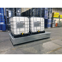 Steel Ultra-Twin IBC Spill Pallet&reg;, 370 US gal. Spill Capacity, 103.8" x 26.8" x 51.1" Brunswick Fyr & Safety