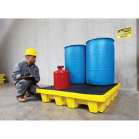 Ultra-Spill Pallet emboitable, 4 barils, Capacit&eacute; de d&eacute;versement 66 gal. US, 51" x 51" x 10" Brunswick Fyr & Safety