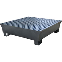 Ultra-Spill Pallet en acier, 4 barils, Capacit&eacute; de d&eacute;versement 68 gal. US, 49,1" x 47,1" x 10,9" Brunswick Fyr & Safety