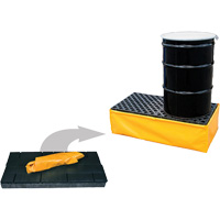 Ultra-Spill Pallet flexible, 2 barils, Capacit&eacute; de d&eacute;versement 66 gal. US, 48" x 24" x 14" Brunswick Fyr & Safety