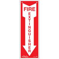 Enseigne Fire Extinguisher, 12" x 4", Aluminium, Anglais avec pictogramme Brunswick Fyr & Safety