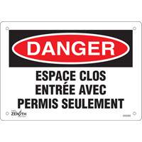 "Espace clos" Sign, 7" x 10", Plastic, French Brunswick Fyr & Safety