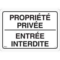 "Propri&eacute;t&eacute; priv&eacute;e" Sign, 14" x 20", Aluminum, French Brunswick Fyr & Safety