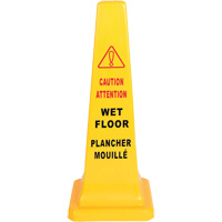 Wet Floor Safety Cone, Bilingual with Pictogram SHH326 | Brunswick Fyr & Safety