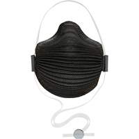 Masques jetables AirWave série M noirs avec SmartStrap<sup>MD</sup> et embout nasal, N95, Certifié NIOSH, Moyen/grand SHH514 | Brunswick Fyr & Safety