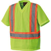 5993P Mesh Safety T-Shirt, Polyester, Small, High Visibility Lime-Yellow Brunswick Fyr & Safety