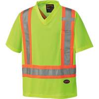 6989 Traffic Micro Mesh T-Shirt, X-Small, High Visibility Lime-Yellow Brunswick Fyr & Safety