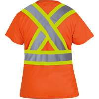 6948 Women's Bird's-Eye Safety T-Shirt, Polyester, X-Small, High Visibility Orange Brunswick Fyr & Safety