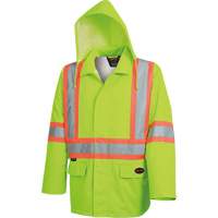 5628 Manteau de s&eacute;curit&eacute; imperm&eacute;able The Rock, Polyester/Polyur&eacute;thane, Jaune lime haute visibilit&eacute;, Petit Brunswick Fyr & Safety