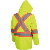 5628 Manteau de s&eacute;curit&eacute; imperm&eacute;able The Rock, Polyester/Polyur&eacute;thane, Jaune lime haute visibilit&eacute;, Petit Brunswick Fyr & Safety