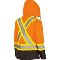 5020BBW Manteau 7 en 1 imperm&eacute;able pour femmes avec capuchon, Polyester/Polyur&eacute;thane, Orange haute visibilit&eacute;, T-petit Brunswick Fyr & Safety