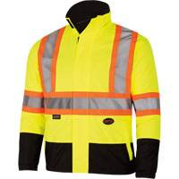 Waterproof Reversible Safety Jacket, Polyester/Polyurethane, High Visibility Lime-Yellow, Small SHH833 | Brunswick Fyr & Safety