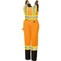 5040BBW Women's High-Visibility Waterproof Safety Overalls, Polyester, X-Small, Black/High Visibility Orange Brunswick Fyr & Safety