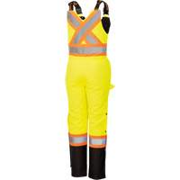 5041BBW Women's High-Visibility Waterproof Safety Overalls, Polyester, X-Small, Black/High Visibility Lime-Yellow Brunswick Fyr & Safety