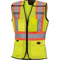 489 Women's High-Visibility Safety Tear-Away Vest, High Visibility Lime-Yellow, X-Small, Polyester Brunswick Fyr & Safety