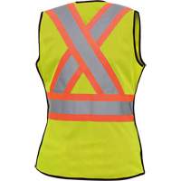 489 Women's High-Visibility Safety Tear-Away Vest, High Visibility Lime-Yellow, X-Small, Polyester Brunswick Fyr & Safety