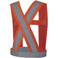 5491 High-Visibility 4" Wide Adjustable Safety Sash, Meets/Exceeds CSA Z96 Class 2 - Level 2, High Visibility Orange, Silver Reflective Colour, One Size Brunswick Fyr & Safety
