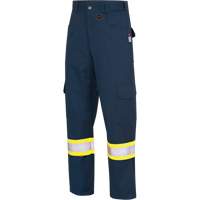 7764 FR-Tech&reg; High Visibility 88/12 FR/Arc Rated Safety Cargo Pants, 30, x 32, Navy Blue Brunswick Fyr & Safety