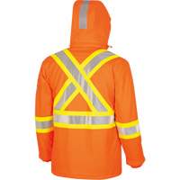 5884 Flash-Gard&reg; FR/Arc-Rated Waterproof Jacket with Hood, Small, High Visibility Orange, 51 cal/cm² Brunswick Fyr & Safety