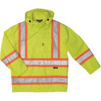 Ripstop Safety Rain Jacket, Polyester, X-Small, High Visibility Lime-Yellow SHI923 | Brunswick Fyr & Safety
