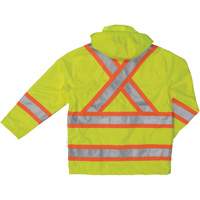 Ripstop Safety Rain Jacket, Polyester, X-Small, High Visibility Lime-Yellow Brunswick Fyr & Safety