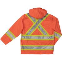 Ripstop Safety Rain Jacket, Polyester, X-Small, High Visibility Orange SHI932 | Brunswick Fyr & Safety