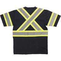 Short Sleeve Safety T-Shirt, Cotton, X-Small, Black Brunswick Fyr & Safety