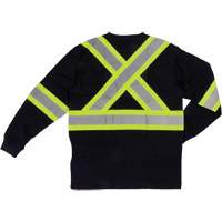 Long Sleeve Safety T-Shirt, Cotton, X-Small, Black SHJ005 | Brunswick Fyr & Safety