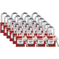 Cadenas de verrouillage Velocity, Rouge, Cl&eacute;s diff&eacute;rentes, Nylon, Largeur de 1-1/2" Brunswick Fyr & Safety