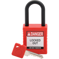Cadenas de verrouillage de s&eacute;curit&eacute; Velocity, Rouge, Cl&eacute;s diff&eacute;rentes, Nylon, Largeur de 1-1/2" Brunswick Fyr & Safety