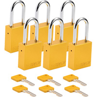 Lockout Padlock, Safety Padlock, Keyed Different, Aluminum, 1-1/2" Width Brunswick Fyr & Safety