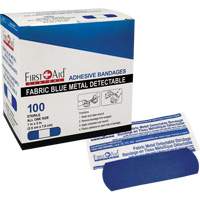 Bandages, Rectangular/Square, 3", Fabric Metal Detectable, Non-Sterile SHJ433 | Brunswick Fyr & Safety