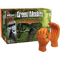 Green Monkey™ Disposable Gloves, Small, Nitrile, 6-mil, Powder-Free, Orange SHJ869 | Brunswick Fyr & Safety