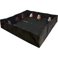 IBX Wall Pop-Up Berm, 268 US gal. Capacity, 6' W x 6' L x 12" H, Snap-Up Bracket Brunswick Fyr & Safety