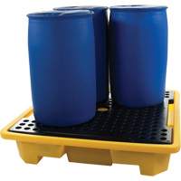 4-Drum Spill Pallet, 66 US gal. Spill Capacity, 57.5" x 57.5" x 12" Brunswick Fyr & Safety