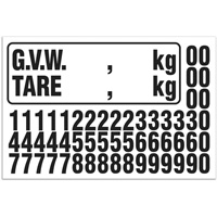 G.V.W. Truck Number Kit, Assorted Numbers/Letters/Punctuation, Black Brunswick Fyr & Safety