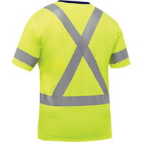 Chemise &agrave; manches courtes et X au dos Bisley, Poly-coton, Petit, Jaune lime haute visibilit&eacute; Brunswick Fyr & Safety