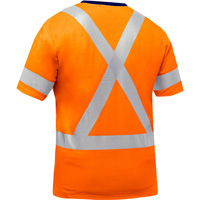 Chemise &agrave; manches courtes et X au dos Bisley, Poly-coton, Petit, Orange haute visibilit&eacute; Brunswick Fyr & Safety