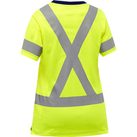 Chemise &agrave; manches courtes et X au dos Bisley pour femmes, Poly-coton, Petit, Jaune lime haute visibilit&eacute; Brunswick Fyr & Safety