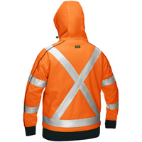 Coton ouat&eacute; doubl&eacute; de sherpa avec capuchon &agrave; fermeture &eacute;clair compl&egrave;te et X au dos Bisley pour femmes, Petit, Orange haute visibilit&eacute; Brunswick Fyr & Safety