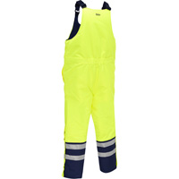 Bisley&reg; Extreme Cold Bib Overall, Polyester, Small, High Visibility Lime-Yellow Brunswick Fyr & Safety
