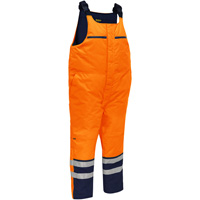 Bisley&reg; Extreme Cold Bib Overall, Polyester, Small, High Visibility Orange Brunswick Fyr & Safety
