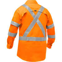 Bisley&reg; X-Back Women's Long Sleeve Work Shirt with X-Airflow, Poly-Cotton, Small, High Visibility Orange Brunswick Fyr & Safety