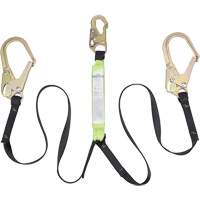 SA-64022-6 Shock Absorbing Lanyard, 6', Form Hook Center, Snap Hook Leg Ends, Polyester Brunswick Fyr & Safety