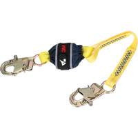 Web Shock-Absorbing Lanyard, 2.5', Snap Hook Center, Snap Hook Leg Ends, Polyester Brunswick Fyr & Safety