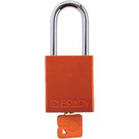 Velocity Plus Safety Lockout Padlock, Orange, Keyed Alike, Aluminum, 1-1/2" Width Brunswick Fyr & Safety