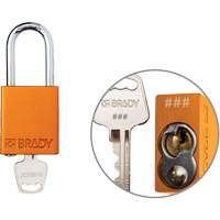 Velocity Plus Safety Lockout Padlock, Orange, Keyed Alike, Aluminum, 1-1/2" Width Brunswick Fyr & Safety