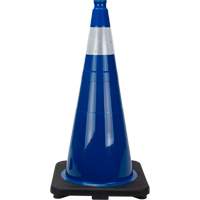 Premium Traffic Cone, 28", Blue, 4" Reflective Collar(s) Brunswick Fyr & Safety
