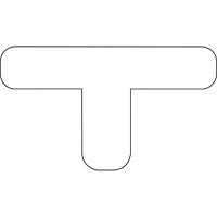 Formes pour le marquage des planchers, T, 9,5" lo x 6,5" la, Blanc, Vinyle Brunswick Fyr & Safety