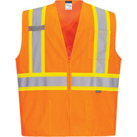 Veste de s&eacute;curit&eacute; &agrave; bandes contrastantes, Orange haute visibilit&eacute;, Petit, Polyester Brunswick Fyr & Safety